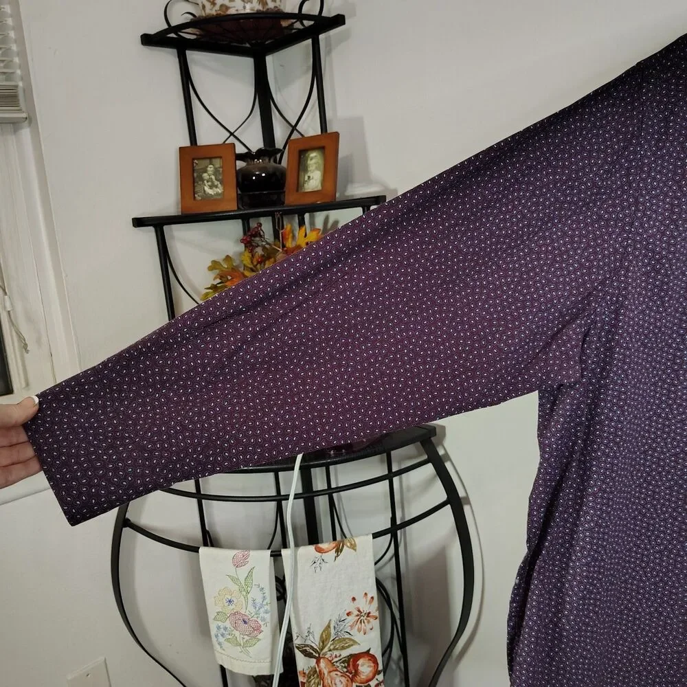 TWENTY EIGHT DEGREES Cotton Button-Down 2XL Men's Long Sleeve Purple Blue Shirt